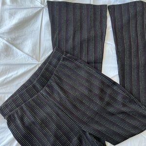 Forever 21 Black Striped Boot Cut Pants